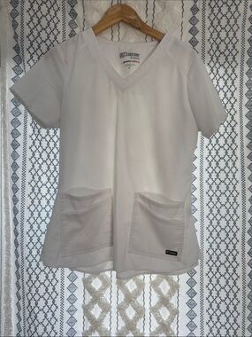 Grey's Anatomy White V-Neck Scrub Top